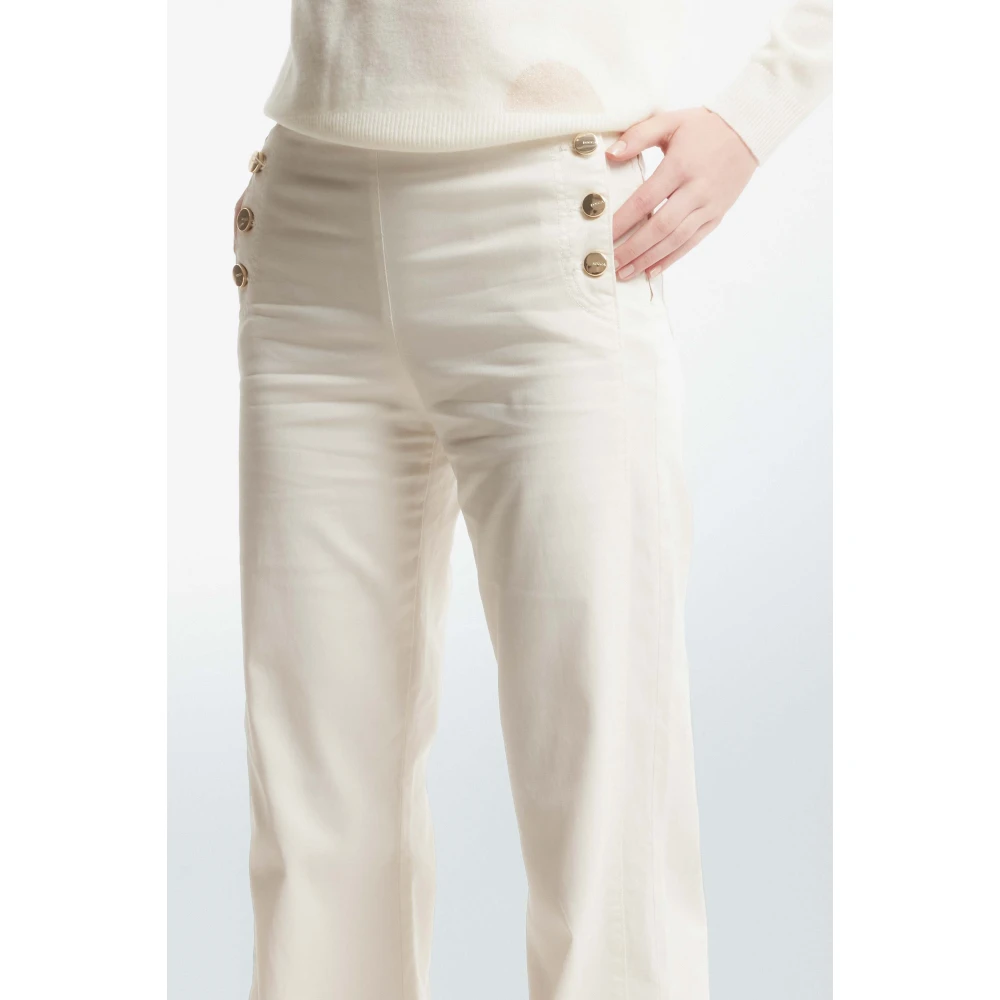 Kocca Flared broek met decoratieve knopen Beige Dames