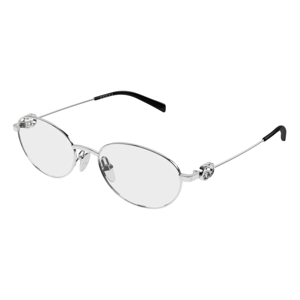 Gucci Silver Gg2227o 002 Woman Optical Frames Metal Transparent Round - Image 2