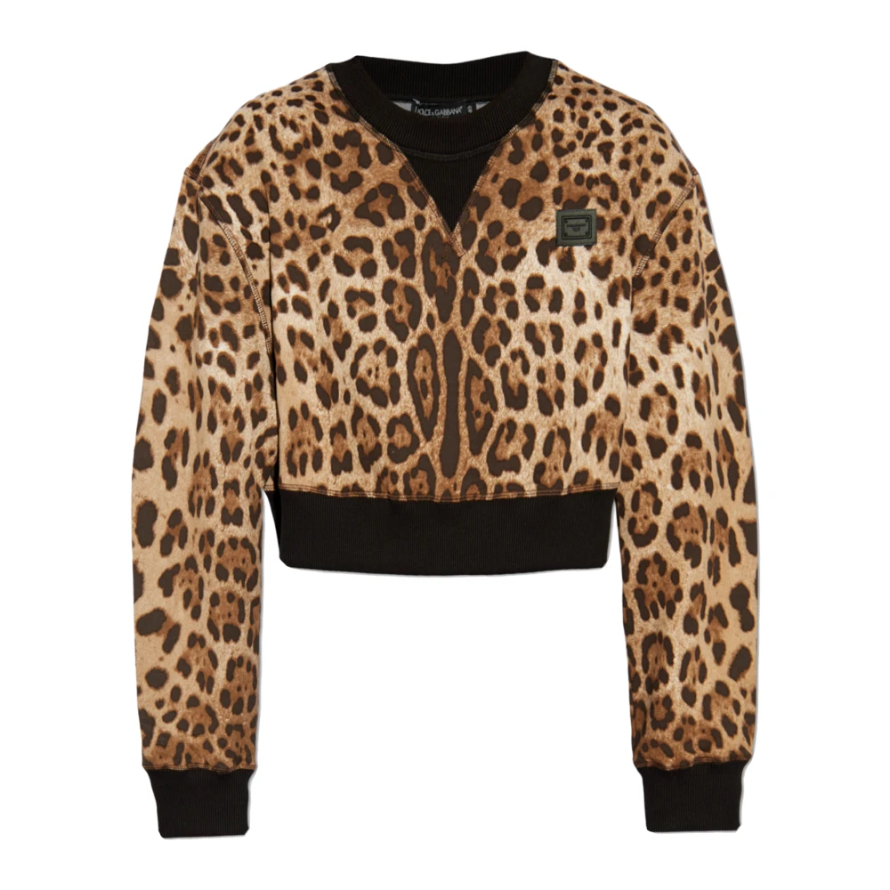 Dolce & Gabbana Sweatshirt met dierenprint Brown Dames