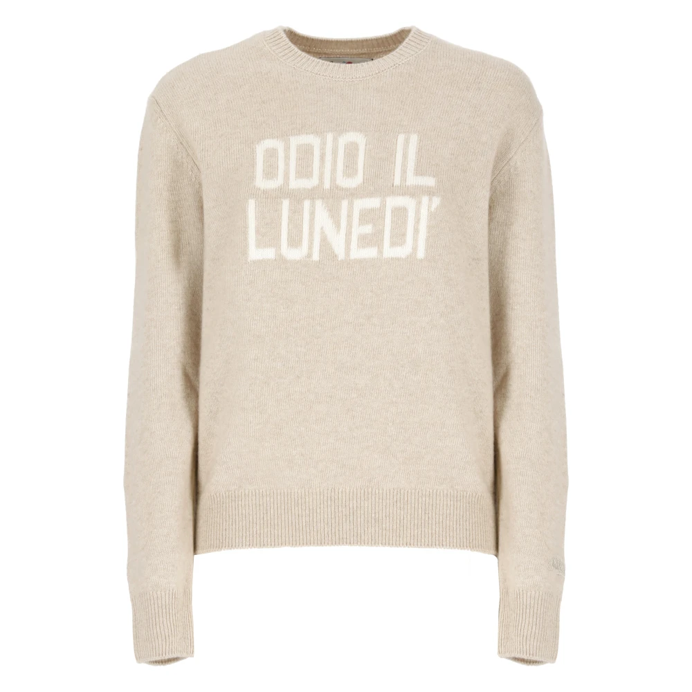Saint Barth Beige Wolmix Crew Neck Sweater Beige Dames
