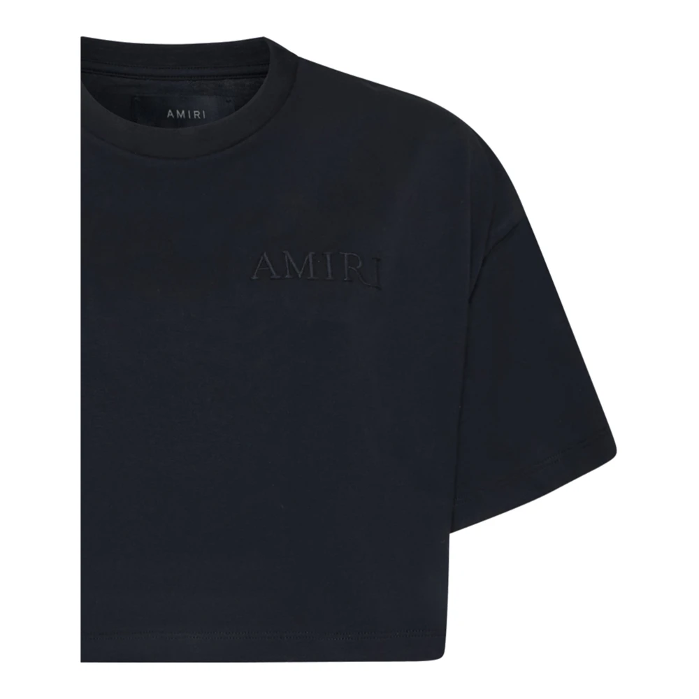 Amiri Geborduurde Zwarte Tee Black Dames