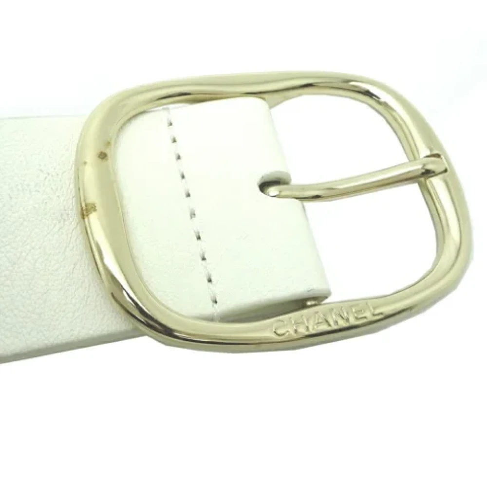 Chanel Vintage Pre-owned Leather belts White Dames