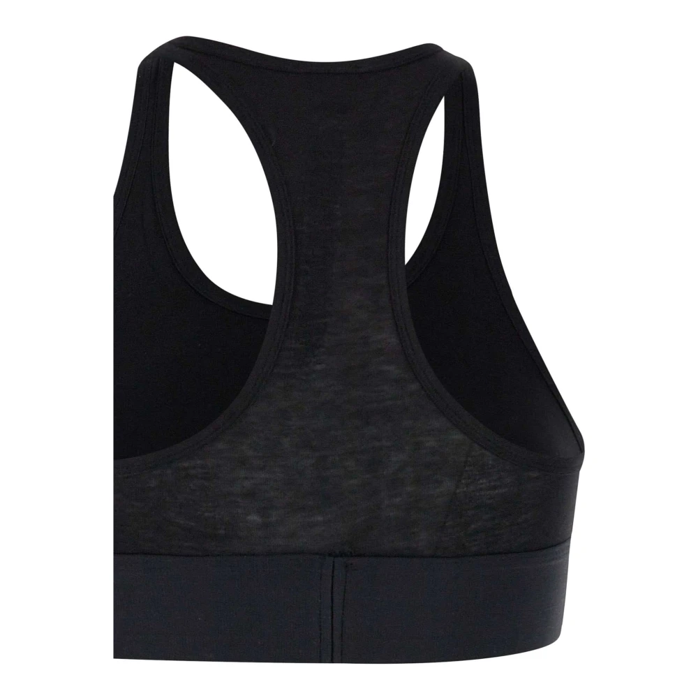 Diesel Zwarte Katoenen Bralette met Logoband Black Dames