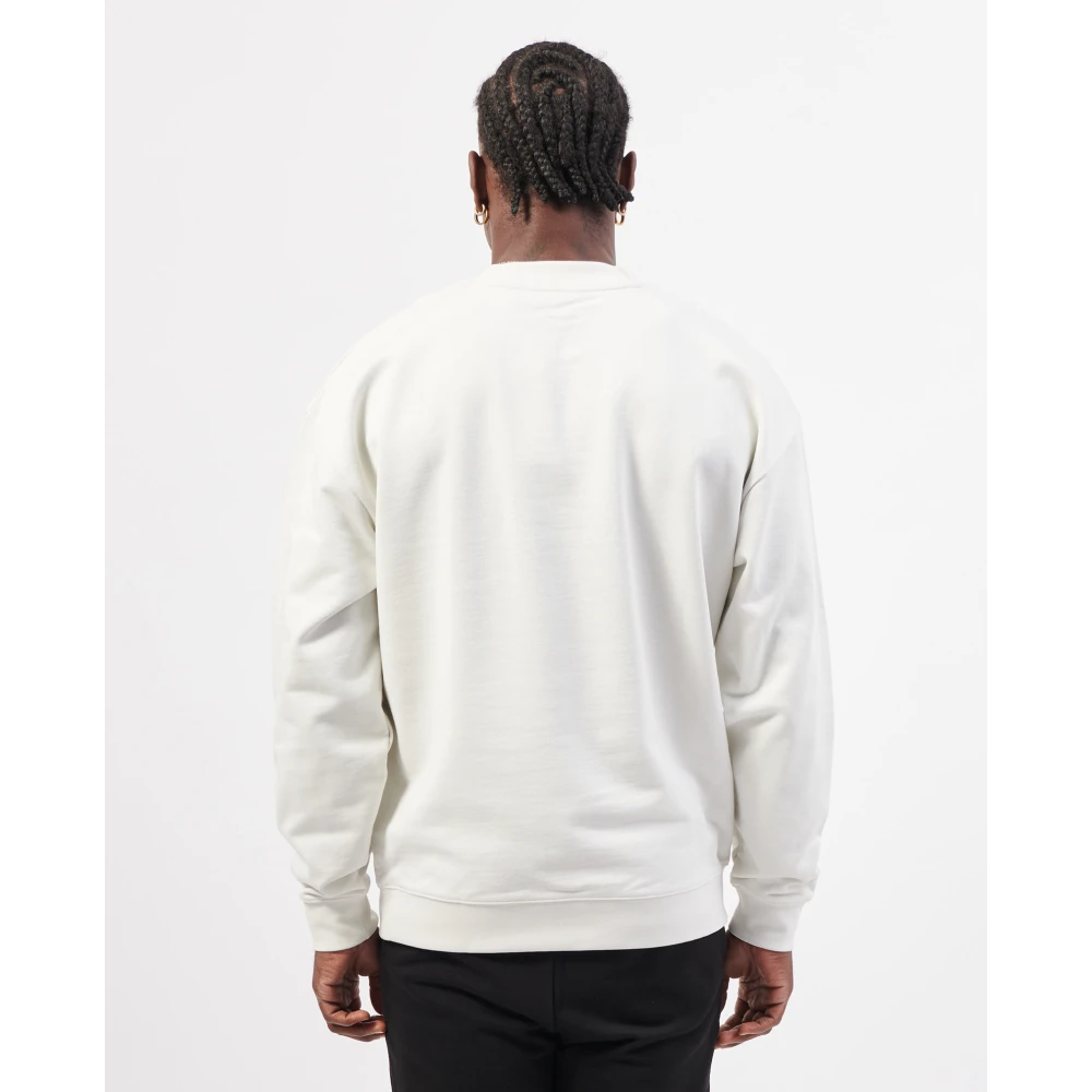 Hugo Boss Witte Sweater met Logoprint White Heren