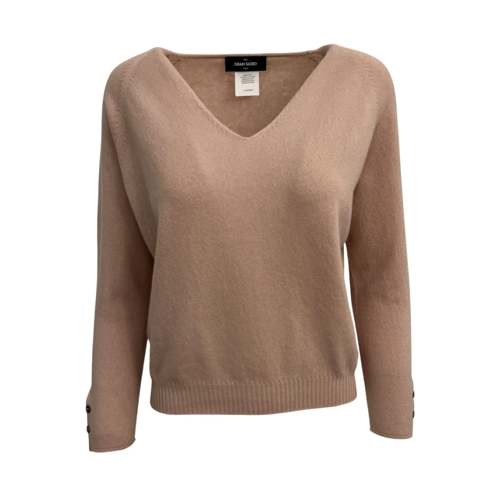 Gran Sasso Cashmere V-Neck Pullover Pink Dames