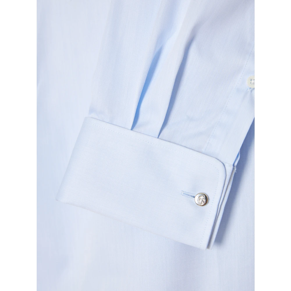Corneliani Katoenen Twill Overhemd Gemaakt in Italië Blue Heren