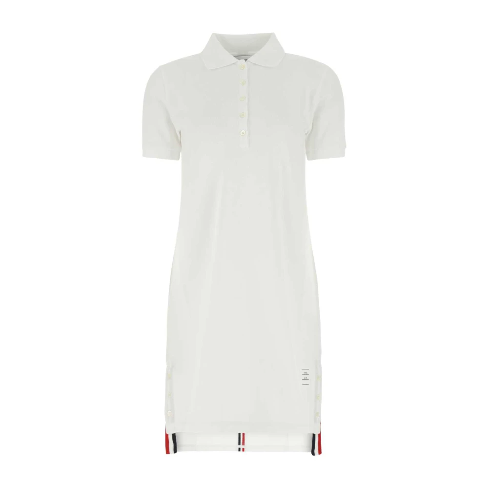 Thom Browne Witte Polo Shirt Jurk White Dames