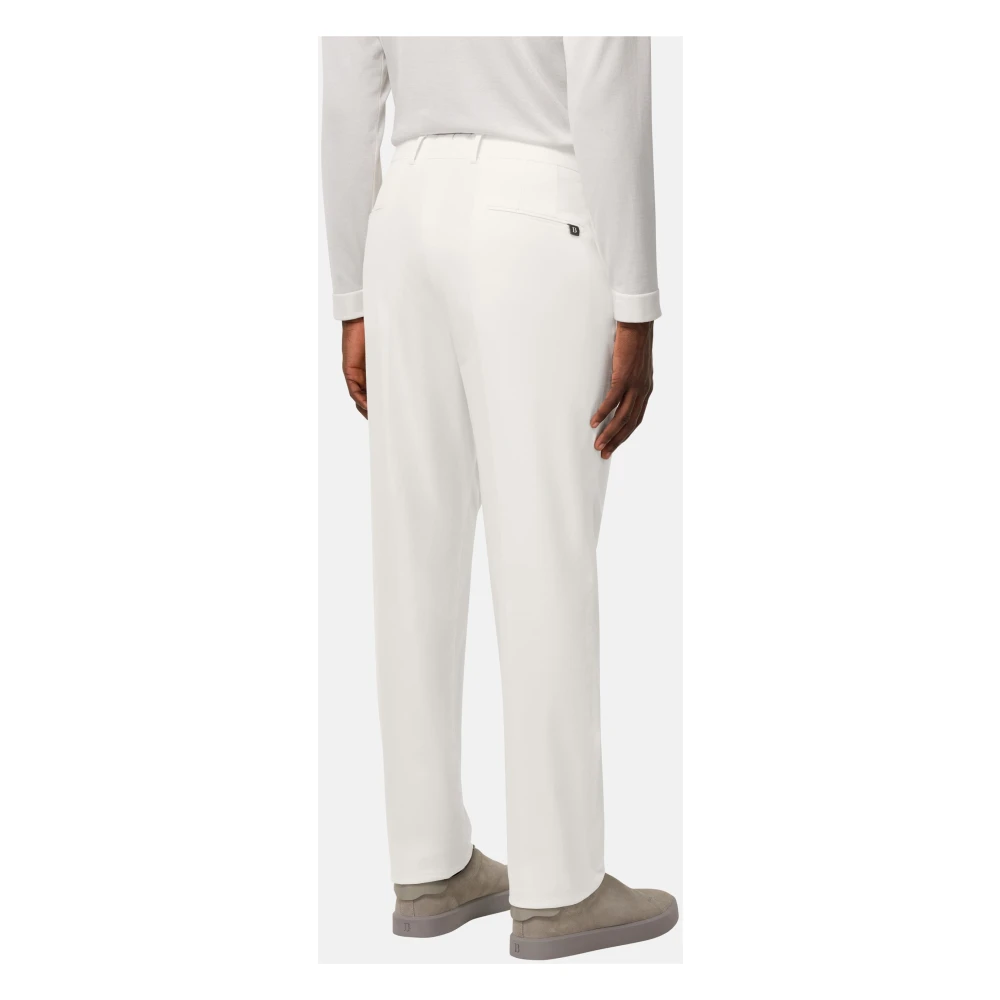 Boggi Milano Stretch Katoenen Tencel Broek Beige Heren