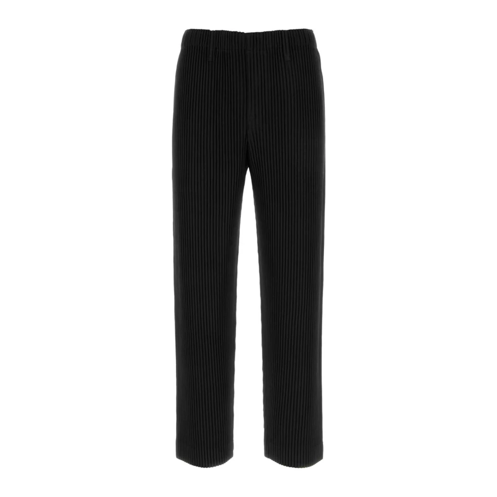 Issey Miyake Men's Black Pleated Trousers - Straight Trousers - S - Trousers