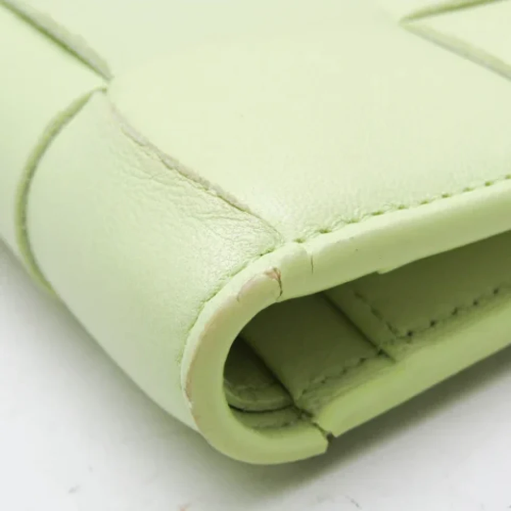 Bottega Veneta Vintage Pre-owned Leather wallets Green Dames