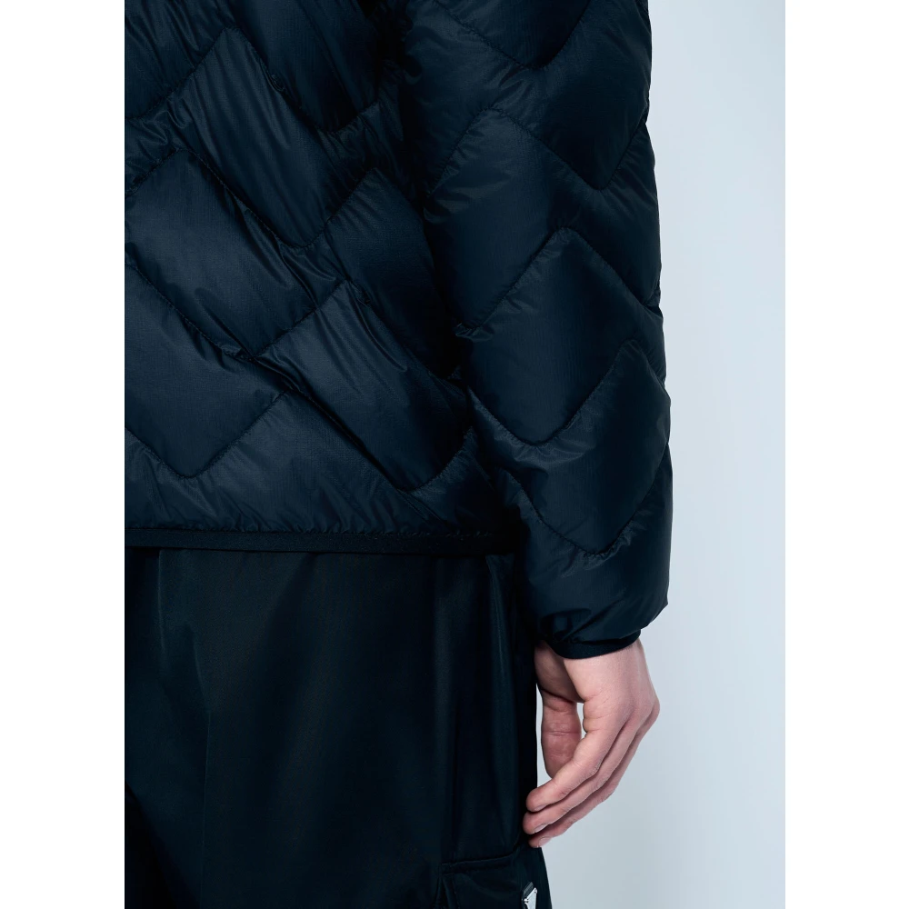Moncler Zigzag Gewatteerde Hooded Donsjas Black Heren