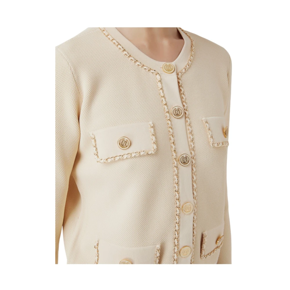 Elisabetta Franchi Stijlvolle Gebreide Top White Dames