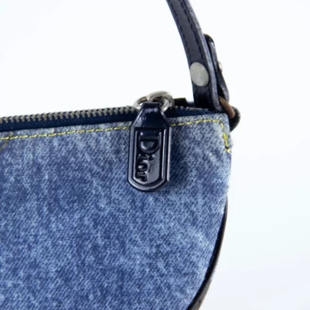 Dior Vintage Tweedehands Blauwe Denim Dior Saddle Tas Blue Dames