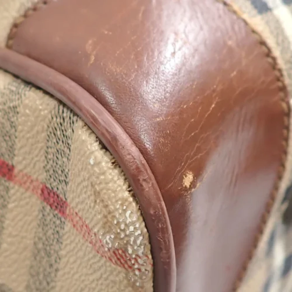 Burberry Vintage Pre-owned Leather handbags Beige Heren