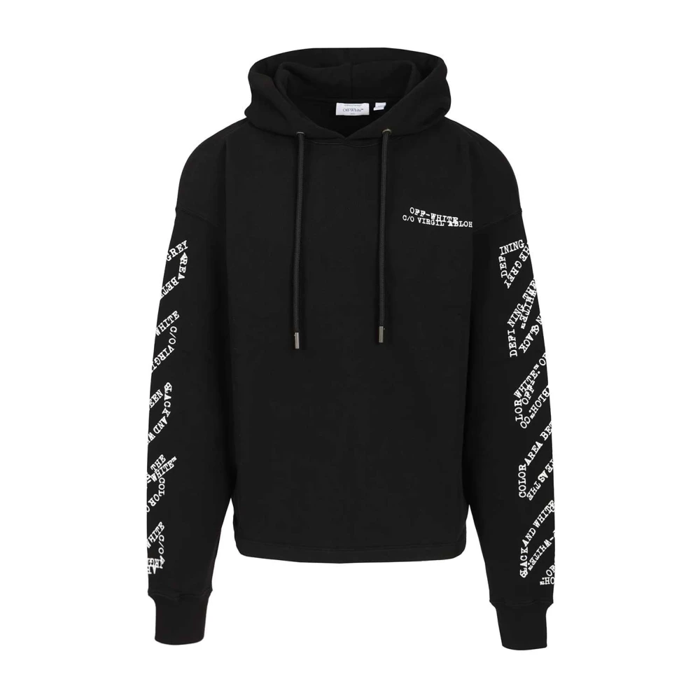 Off White Men's Black Hoodies, L, Type Arrow Hoodie