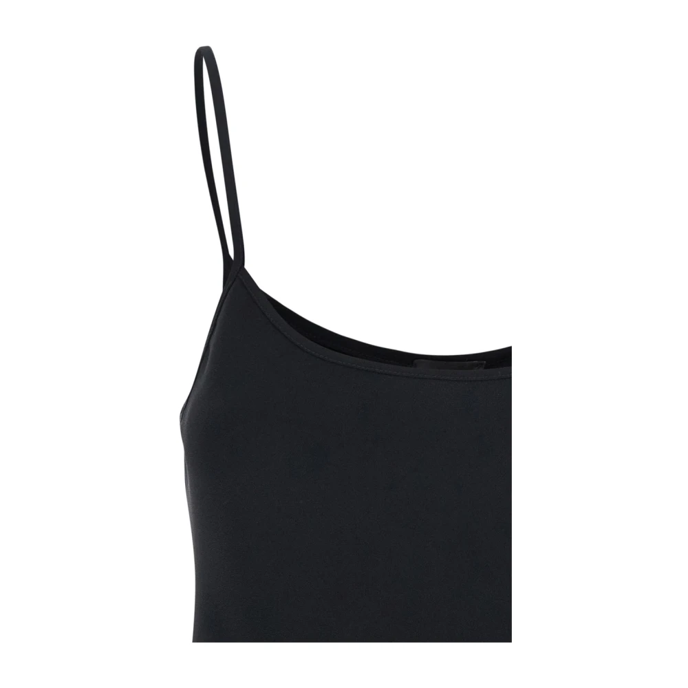 Plain Units Zwarte Satijnen Spaghettiband Top Black Dames