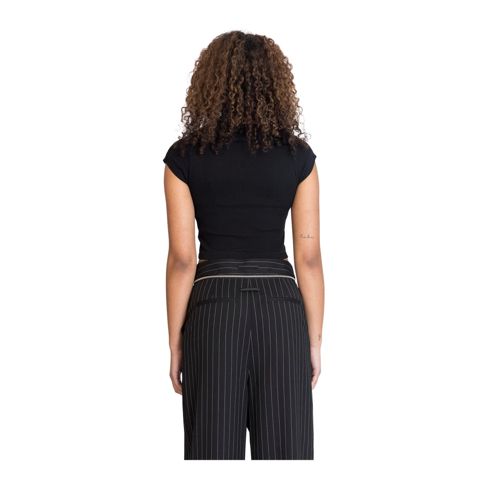 Jean Paul Gaultier Cropped Baby Tee met Black Dames