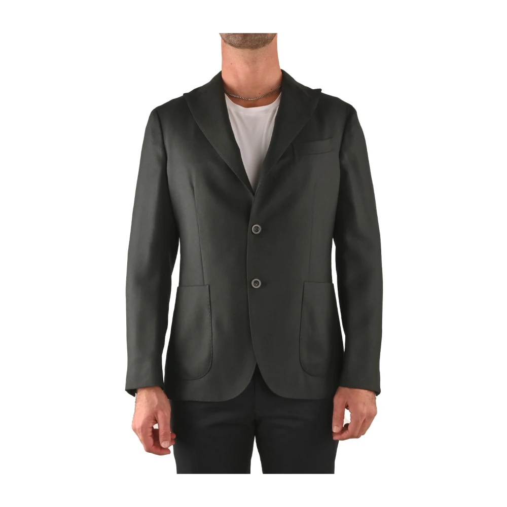 Boglioli 100% Wol Heren Single-Breasted Jas Green Heren