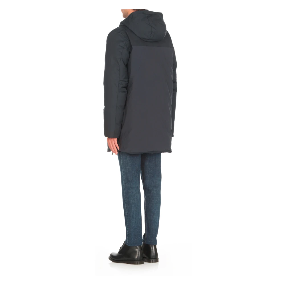 K-way Blauwe Hoodie met Zakken Blue Heren