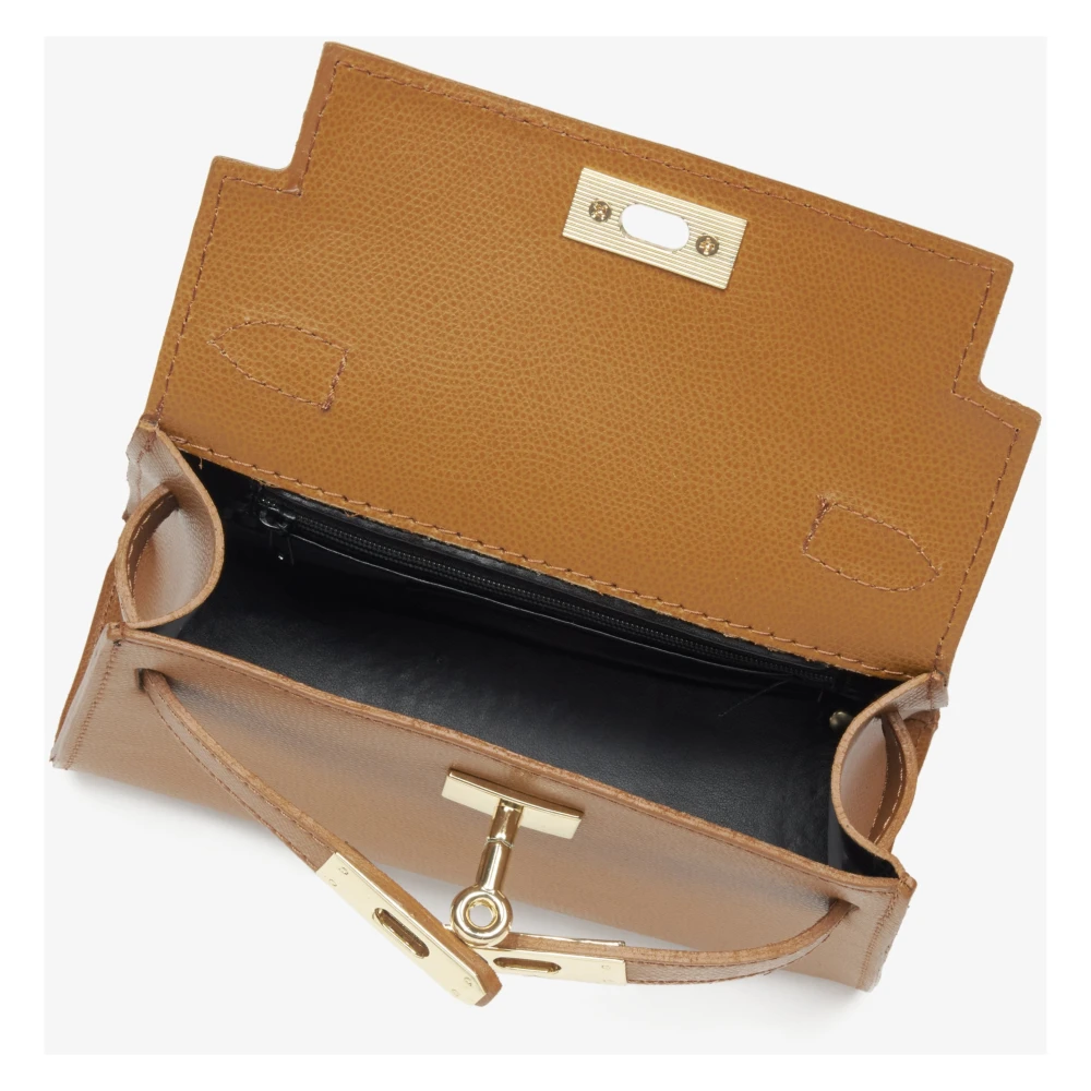 Estro Lichtbruine Satchel Handtas voor Dames gemaakt van Premium Italiaans Echt Leer Brown Dames
