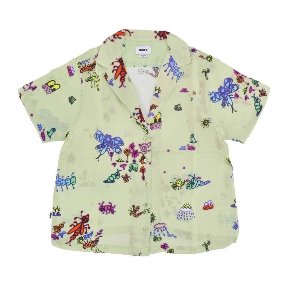 Obey Doodle Print Korte Mouw Shirt Multicolor Dames
