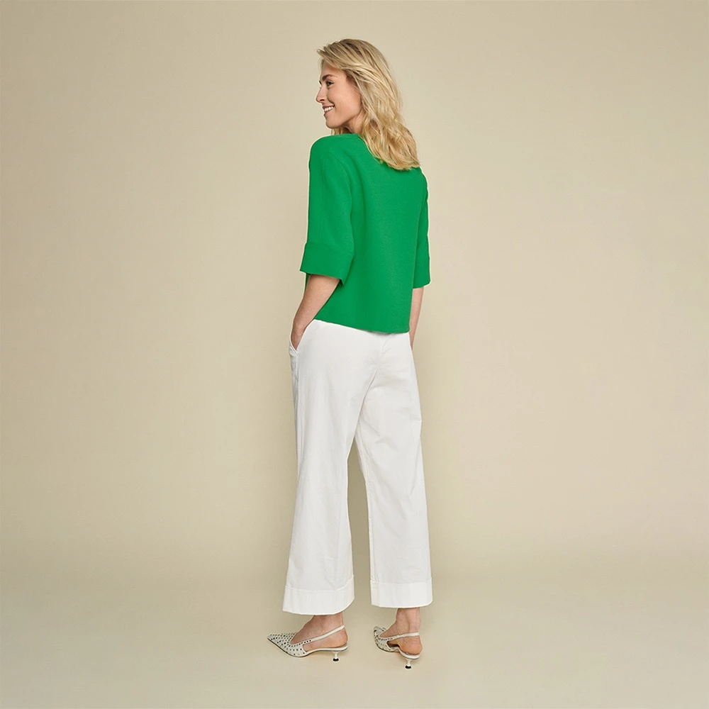 Marie Méro Witte Wijde Poplin Broek White Dames