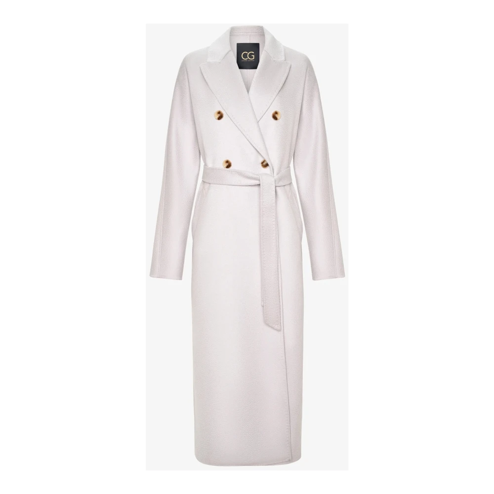 Cesare Gaspari Klassieke Luxe Lange Jas Rosie Wit Gray Dames