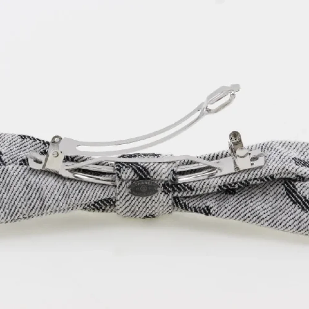 Chanel Vintage Pre-owned Cotton hair-accessories Gray Dames