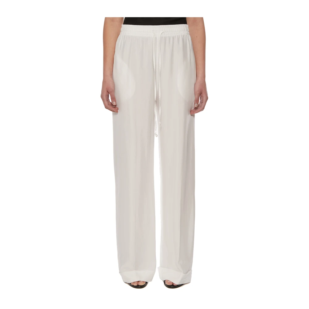 Andrea Ya aqov Trekkoord Wijde Pijp Broek White Dames