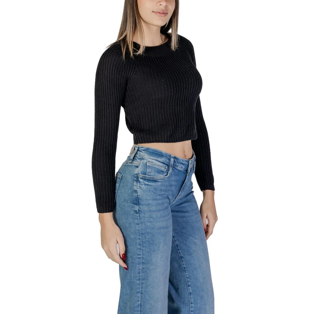 Jacqueline de Yong Zwarte Acryl Dames Sweatshirt Lente Zomer Black Dames