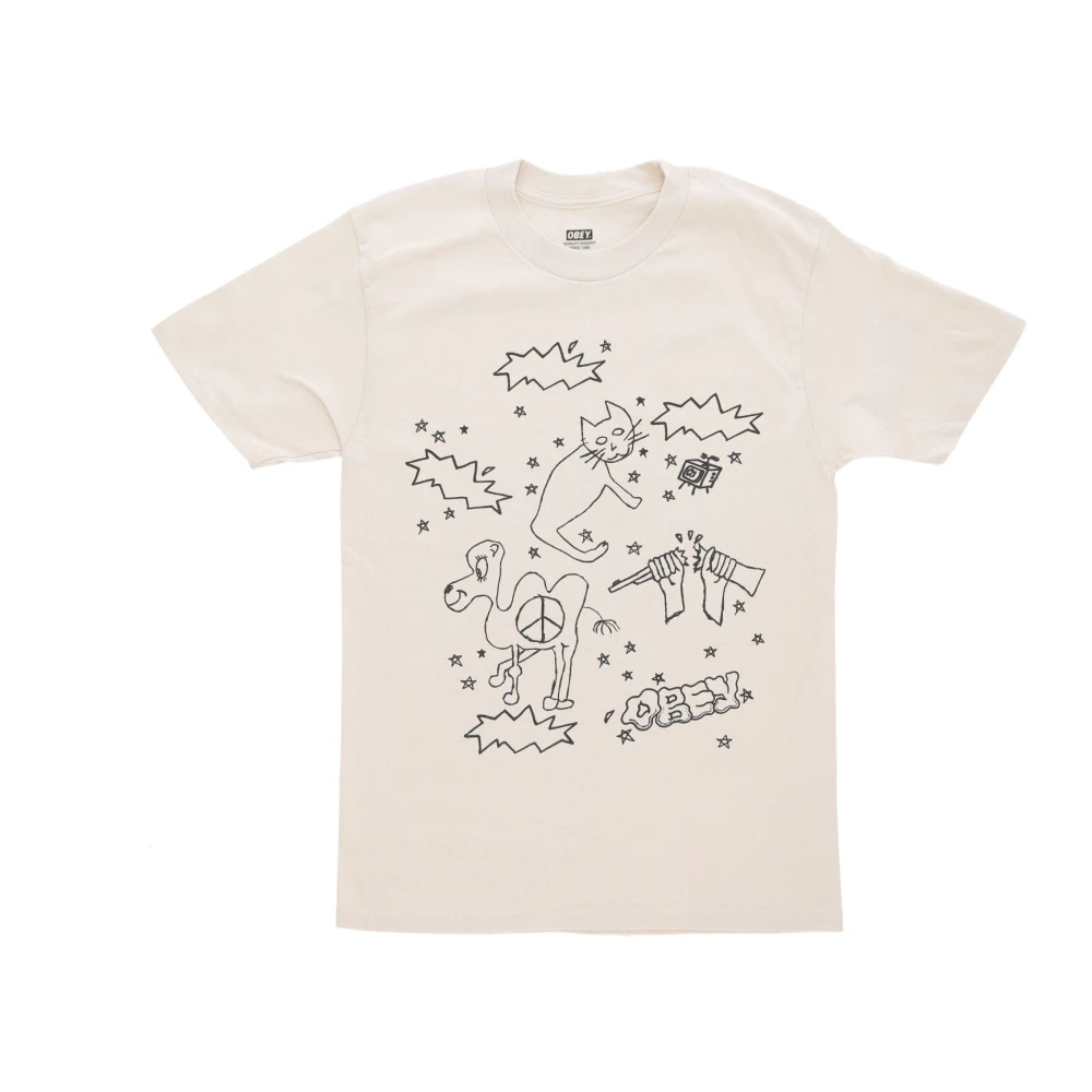 Obey Klassiek T-shirt crème heren Beige Heren