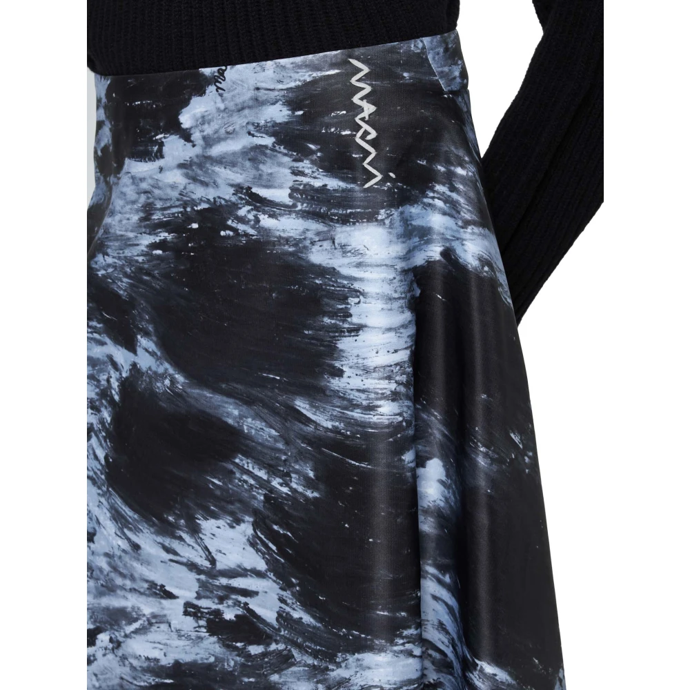 Marni Abstract Print A-Line Midi Rok Multicolor Dames