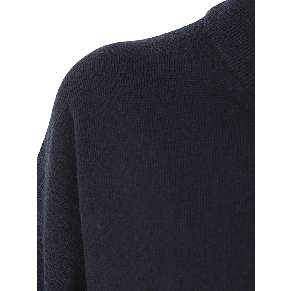 Studio Nicholson Donkerste Navy V-Hals Trui Blue Dames