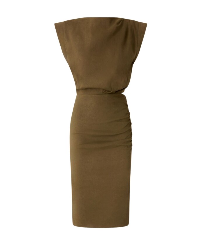 green-crew-neck-dress-straight-hem