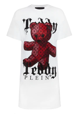 T-Shirt Klänning Kort Monogram Teddybjörn