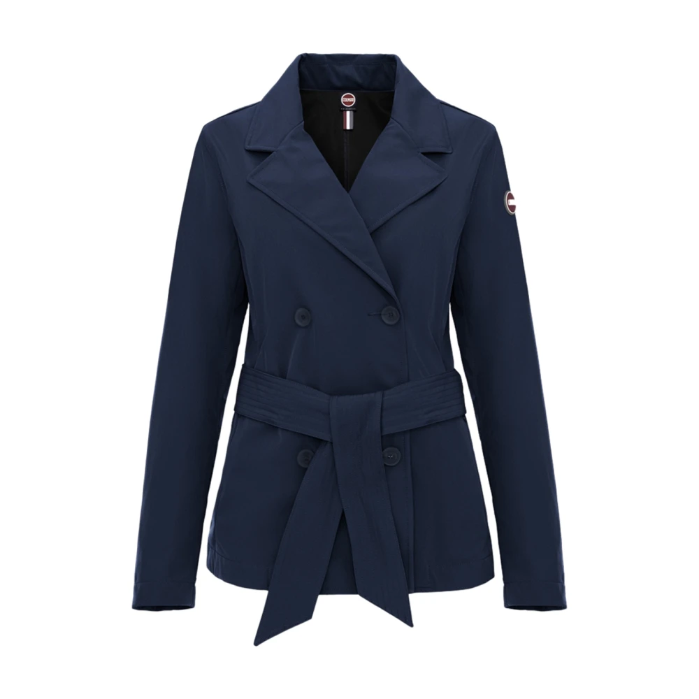Colmar Women's Blue Blazers, Xs, Short Waterproof Trench Coat