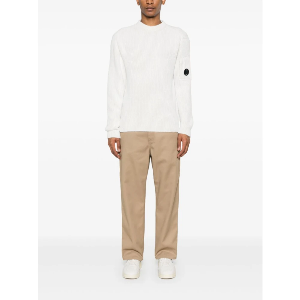 C.P. Company Gebreide Pullover M12 Stijl White Heren