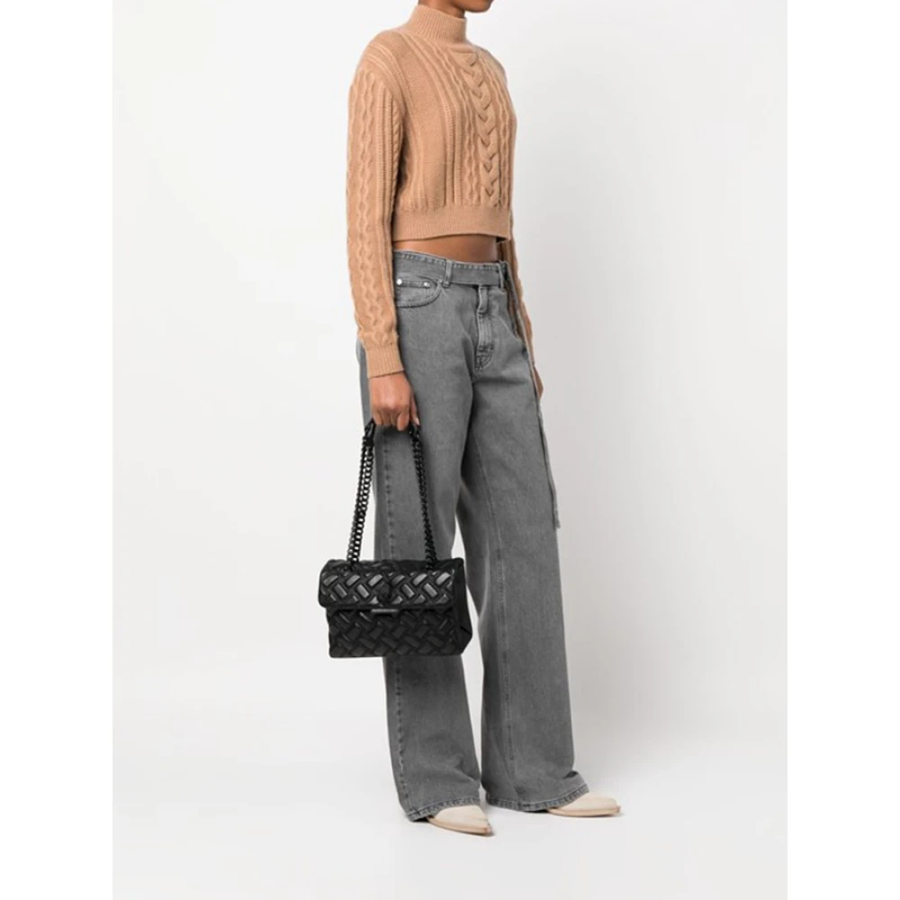 Kurt Geiger Gewatteerde schoudertas met kettingriem Black Dames