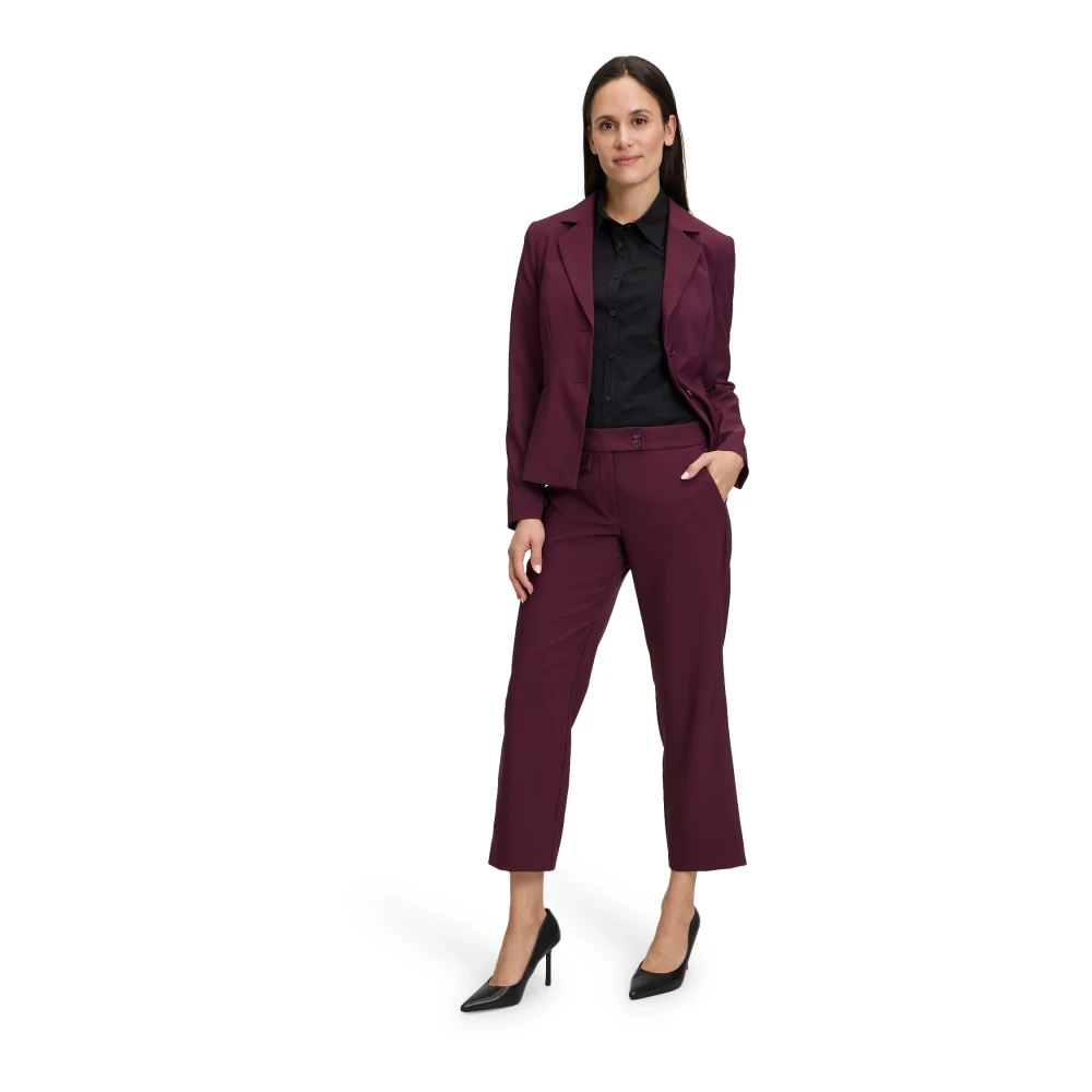 Betty Barclay Klassieke zakelijke broek met vouw Purple Dames