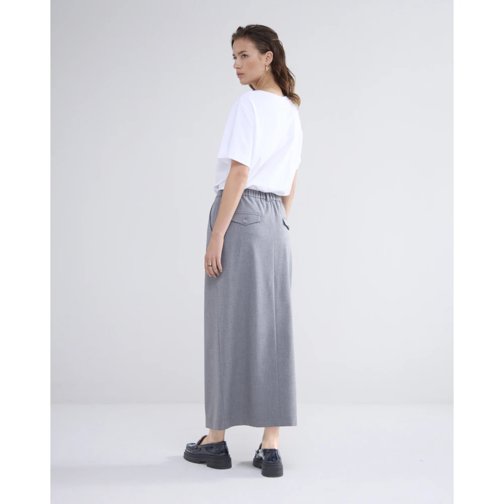 Summum Woman Viscose Blend Stretch Rok Grijs Gray Dames