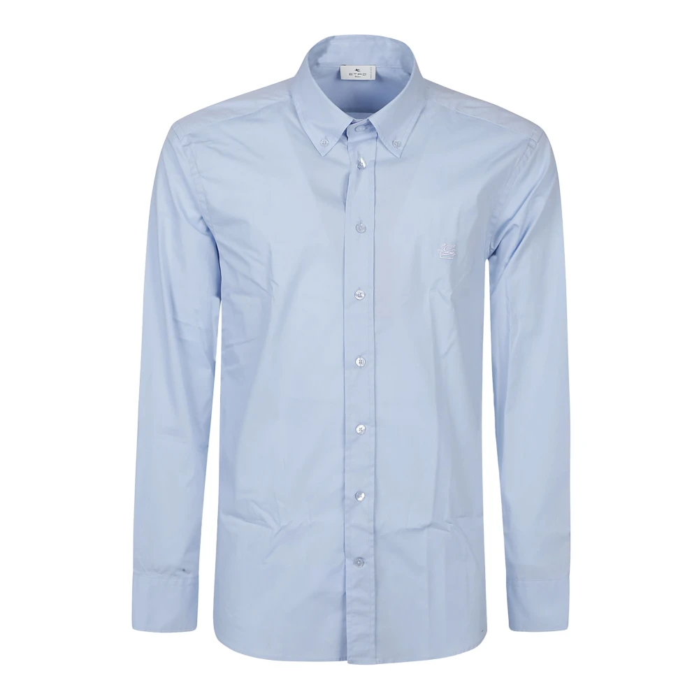 ETRO Azzurro Lange Mouw Shirt Blue Heren