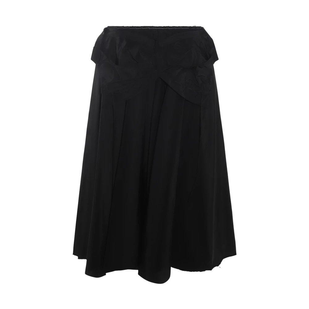 Maison Margiela Women's Black Midi Skirt With Unique Details - Midi Skirts - Xs - Skirts