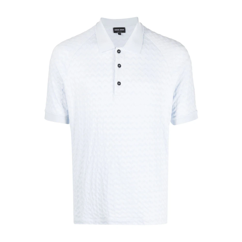 Giorgio Armani Elegante Blauwe Polo Shirt met Korte Mouwen Blue Heren
