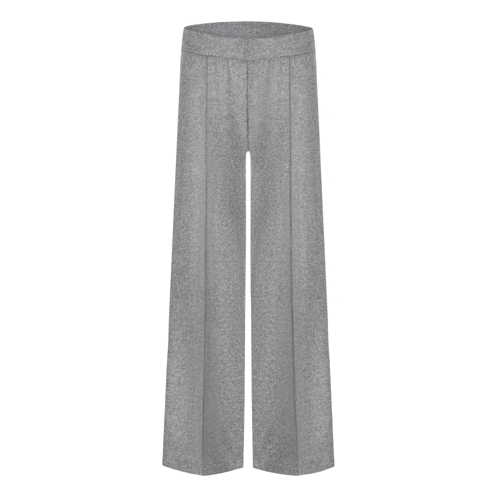 Cambio Women's Gray Wide Trousers, 2XL L32, Ava Wide Trousers