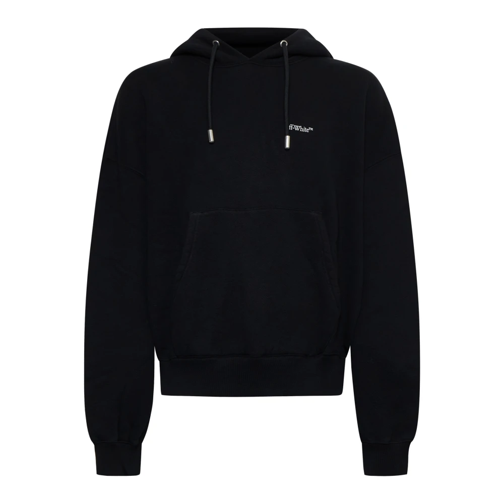 Off White Zwarte Katoenen Hoodie voor Mannen Black Heren