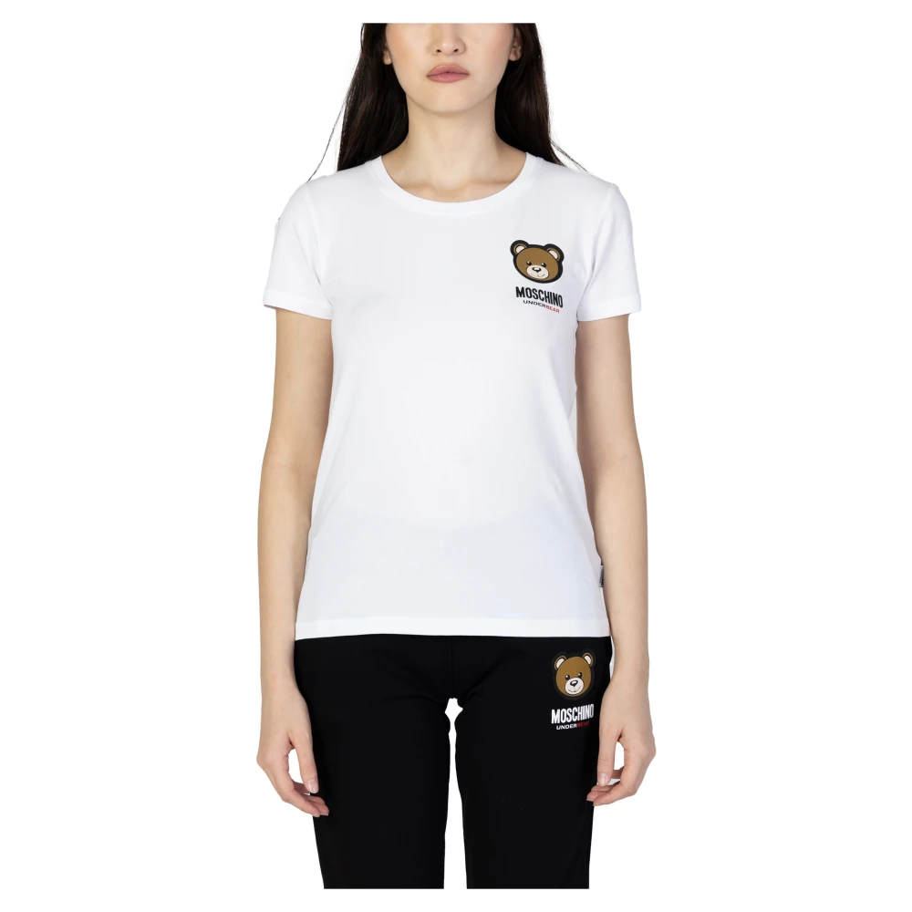 Moschino Vit Dam T-shirt White, Dam