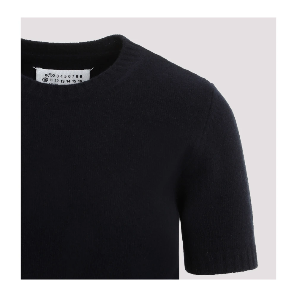 Maison Margiela Blauwe Wol Crewneck Sweater Blue Dames