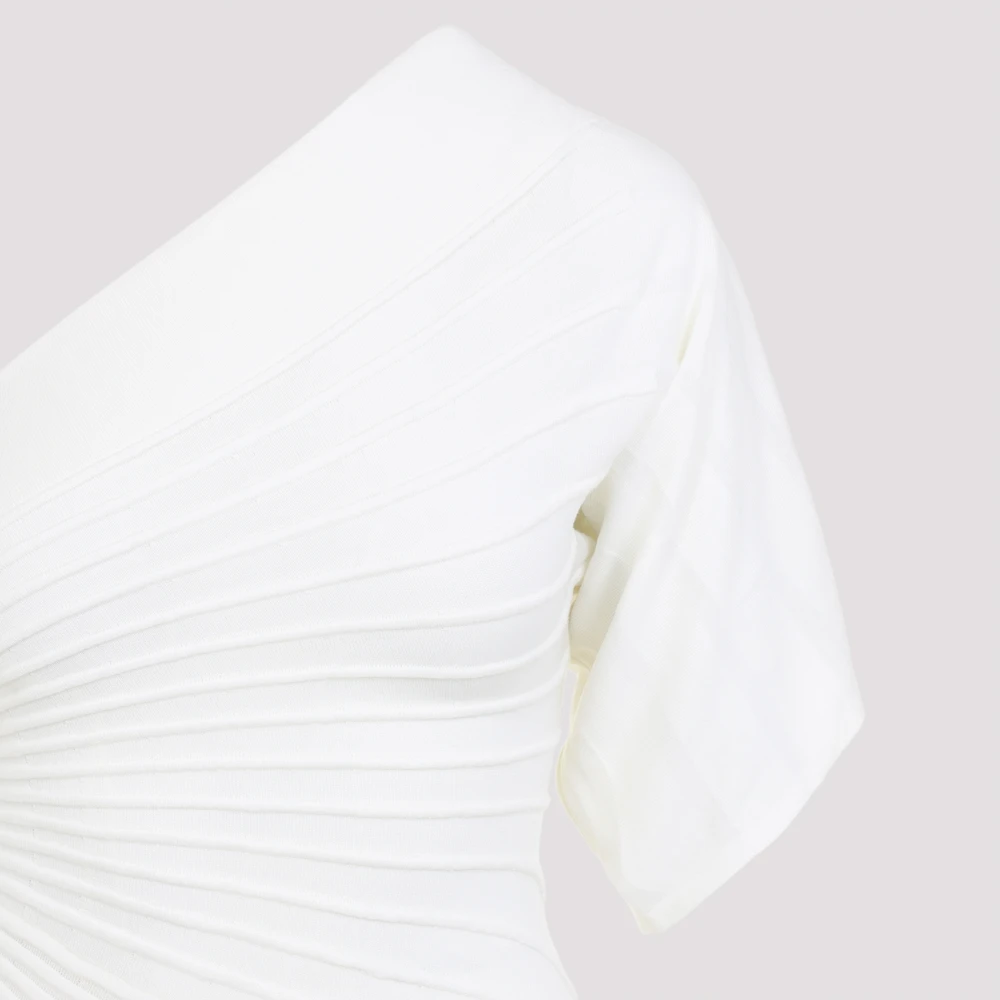Alaïa Elegante Witte Wollen Jurk White Dames