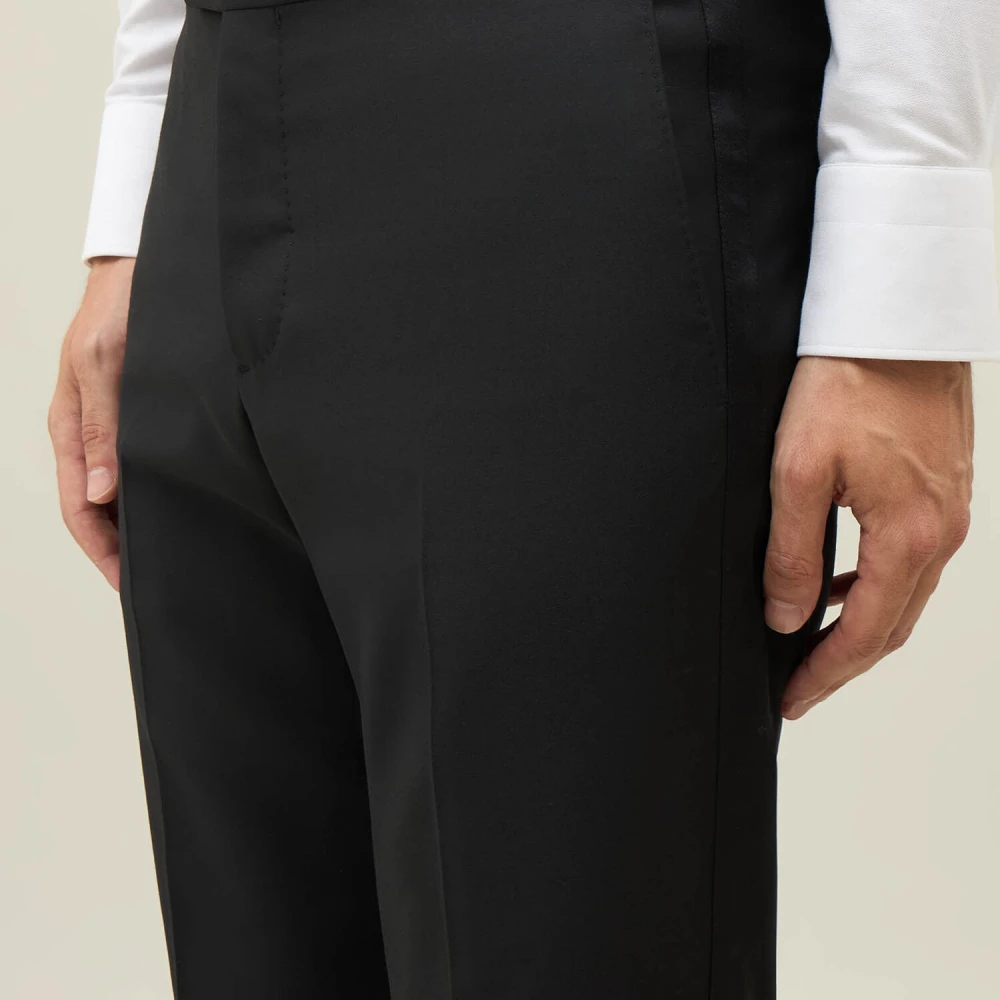 Boglioli Virgin Wool Satin Milano Tuxedo Suit Black Heren