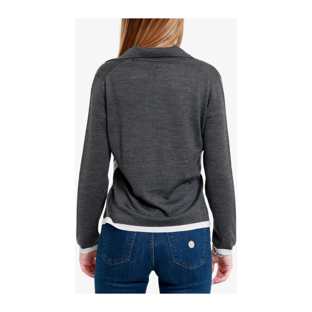 Gran Sasso Kasjmier Polo Trui Grijs Gray Dames
